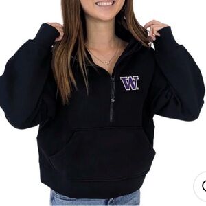 NWT lululemon Women's W Scuba Oversized Half Zip Hoodie Univ of Washington M/L